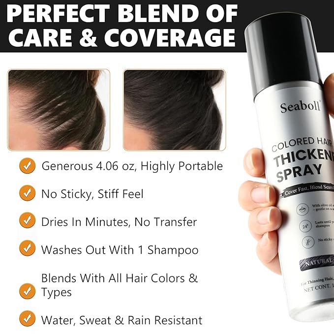 Root Touch Up Hair Color Spray–4oz, Sweat-Resistant & Natural, Instant Gray Hair Cover Up, Temporary Root Concealer Hair Filler Dye Spray for Hairline, Scalp&Thinning– Dark Brown – Women & Men