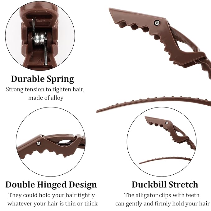 30 Pack Alligator Hair Clips for Styling, Sectioning Crocodile hair Clips Professional Barber Accessories for Salon of Thick Curly Volume Hair (Neutral)