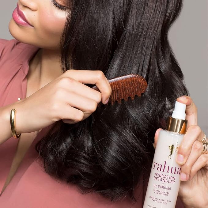 Rahua Hydration Detangler Spray + UV Barrier, Vegan Leave In Hair Spray, Travel Size, Conditioner for Added Shine, Damage Protection & Frizz Control, Rahua Oil, Morete & Mango, All Hair Types, 2 Fl Oz
