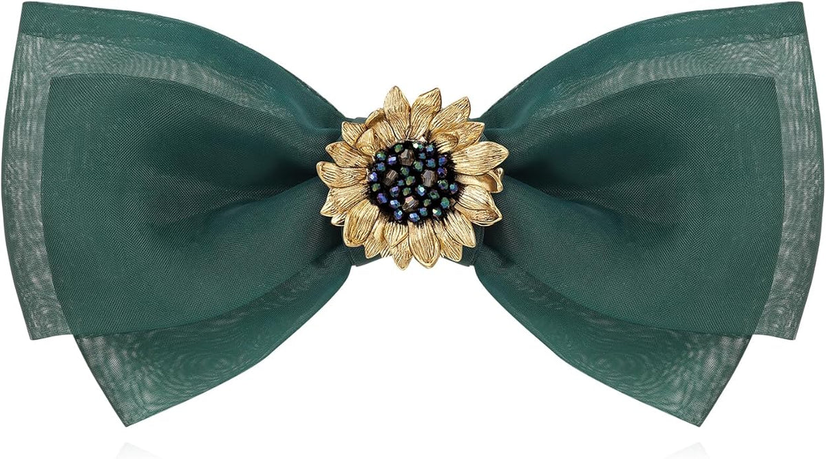 Sunflower Brooch pin with hand beading, She's Free Style Just For You Flower Oil Dropping Brooches for women, Metal Plating Process Safety pins with Nail Bead Crystal