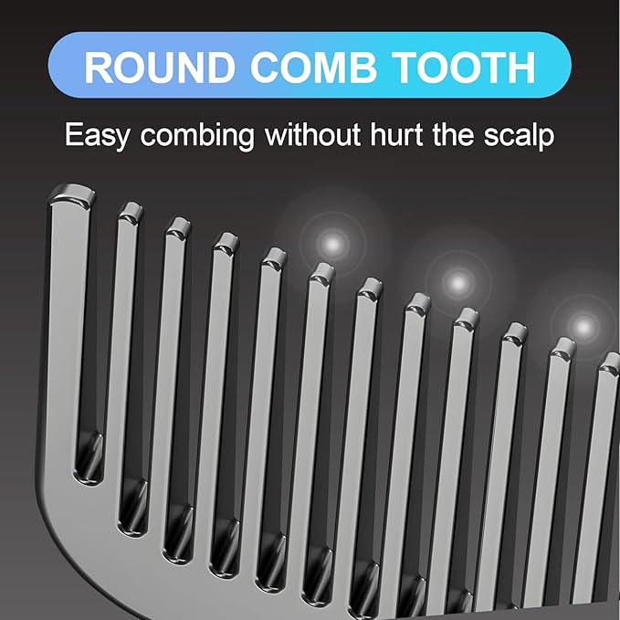 Hair Comb for Women and Men, Durable Detangling Hair Comb with Handle, Large Detangler Comb for Thin Straight Short Hair(Black)