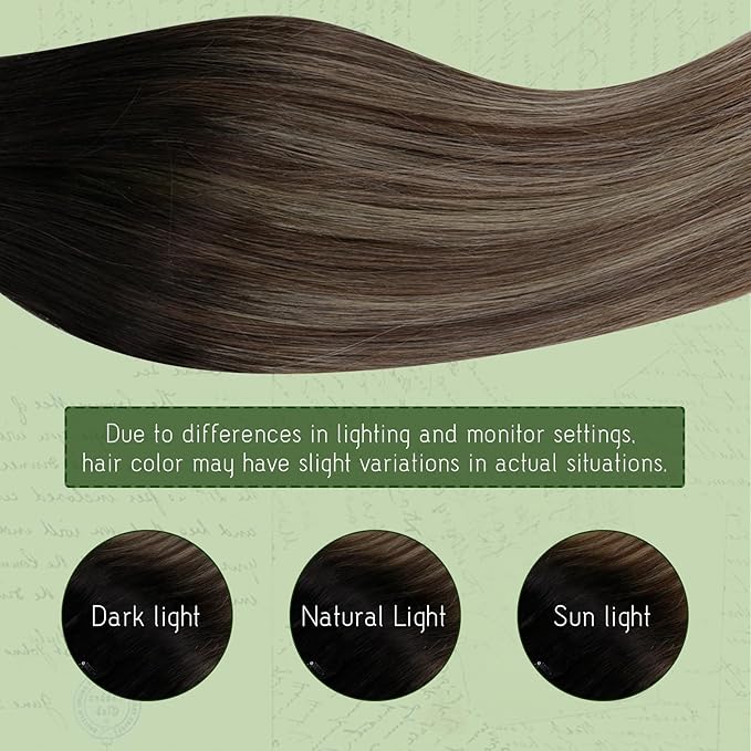 RUNATURE Balayage Clip in Hair Extensions, Real Human Hair Extensions Clip Ins, Black Rooted Natural Hair Extensions for Women, Thick Remy Hair, 14 Inch 70g 7pcs, #1B/6/27 Black Ombre to Blonde