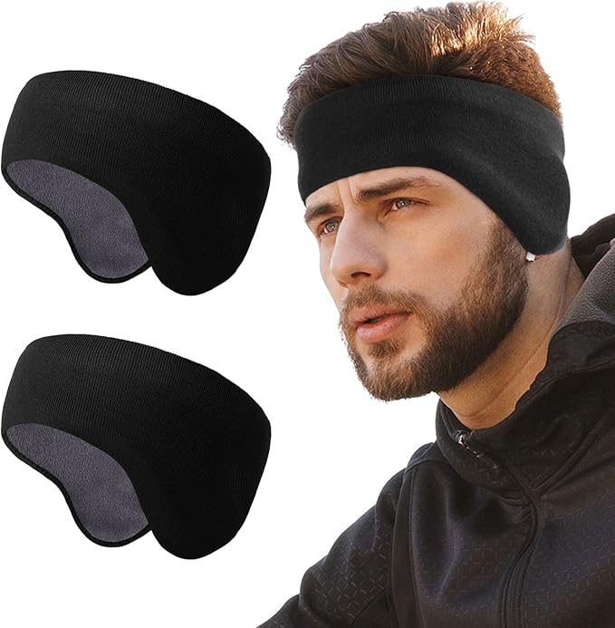 WTACTFUL Double-Layer Fleece Pro, Ear Warmers Muffs Cold Weather Winter Headband Ear Covers for Men Women Ski Running Cycling