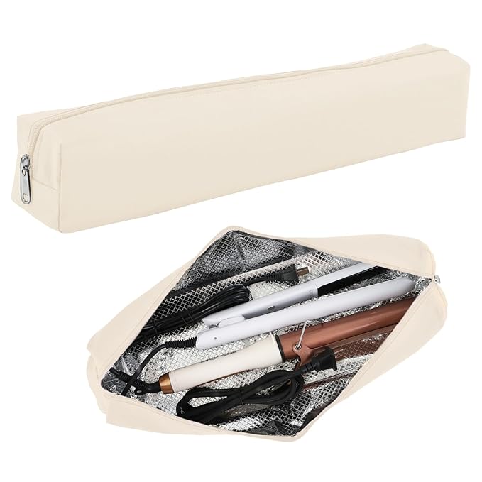 Professional Hot Hair Tools Organizer Bag Portable Travel Heat Resistant Storage Case Pouch for Curling Irons, Flat Irons, Hair Straightener and Styling Tools(17.7" x 3.2"x 3.2")