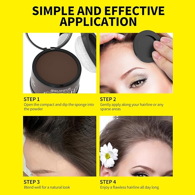 Sevich Hairline Powder - Root Touch Up Instantly Hair Color for Thinning Gray Coverage - Bald Spot Concealing Hair Powder for Women & Men - 48Hour Waterproof & Sweatproof - Red Brown