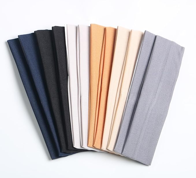 Headbands for Women,12PCS,Soft Stretch Elastic Yoga Sport Headbands
