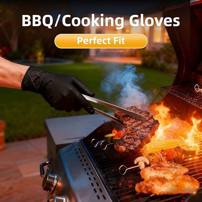 HEAVY DUTY 7 Mil Nitrile Black Gloves Disposable Latex Free Rubber Latex Cleaning Mechanic Food Prep Gloves 1000PCs
