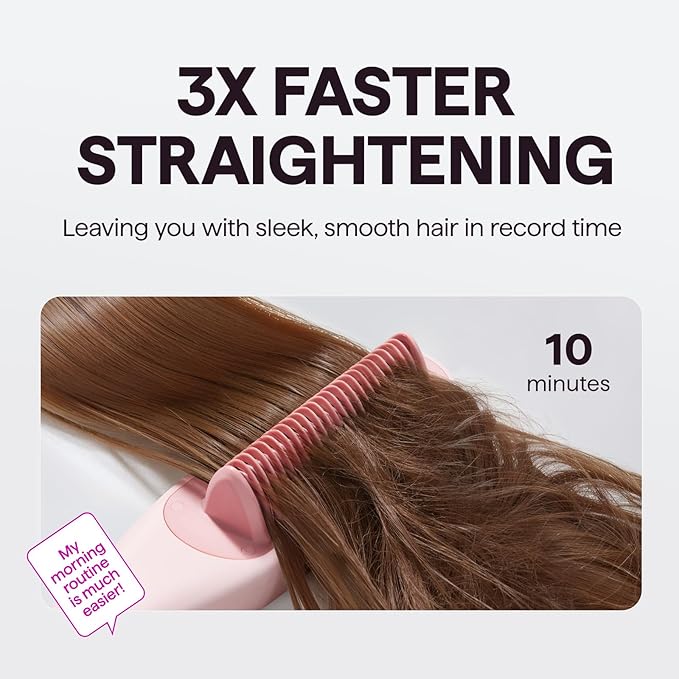 Wavytalk Pro Steam Hair Straightener Brush, Steamline Pro 3 in 1 Straightening Brush, Steam Reduces Damage, Nourishes Hair, and Expedites Straightening