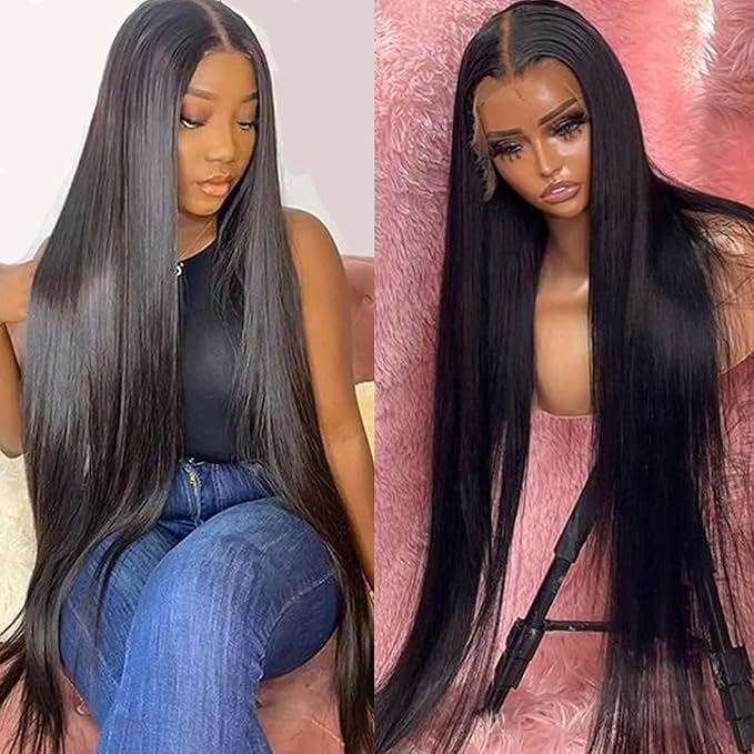 Lemoda Full 13x6 SKINLIKE Real HD Lace Frontal Wigs 15A 30Inch Brazilian Straight Virgin Human Hair Lace Frontal Wigs 200% Invisible 0.1mm Ultra-thin Frayed Ends Lace Front Wig Pre Plucked Tiny Knots