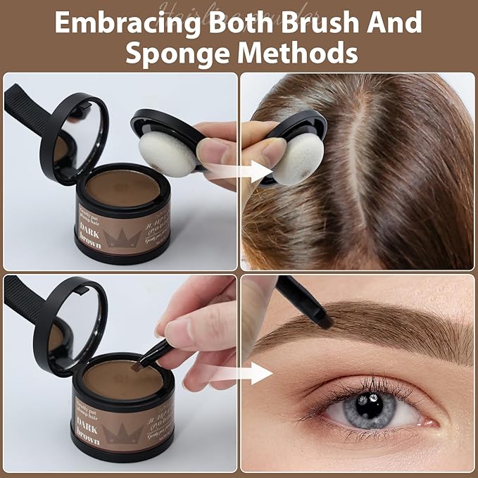 2 Pack Hairline Powder for Women and Men, Used to Root Touch Up Hair Color, Thinning and Gray Hair Coverage and Bald Spots Coverage, Brown