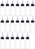 20 Pcs 1oz Plastic Squeeze Bottles with Twist Top Cap, 30ml Clear Dispensing Bottles, Empty Squirt Bottle for Liquids, Sauces, Arts, Crafts, Travel