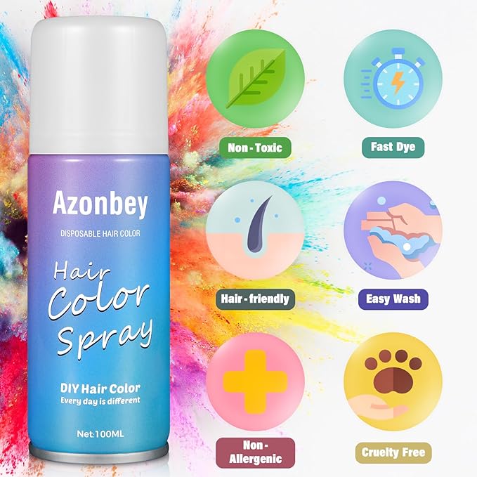 Halloween Hair Spray,Temporary Hair Color Spray for Women Kids Men,Washable Hairspray,Colored Hair Spray,Color Hairspray for Halloween,Party,Cosplay,Christmas Day (03#Gray)