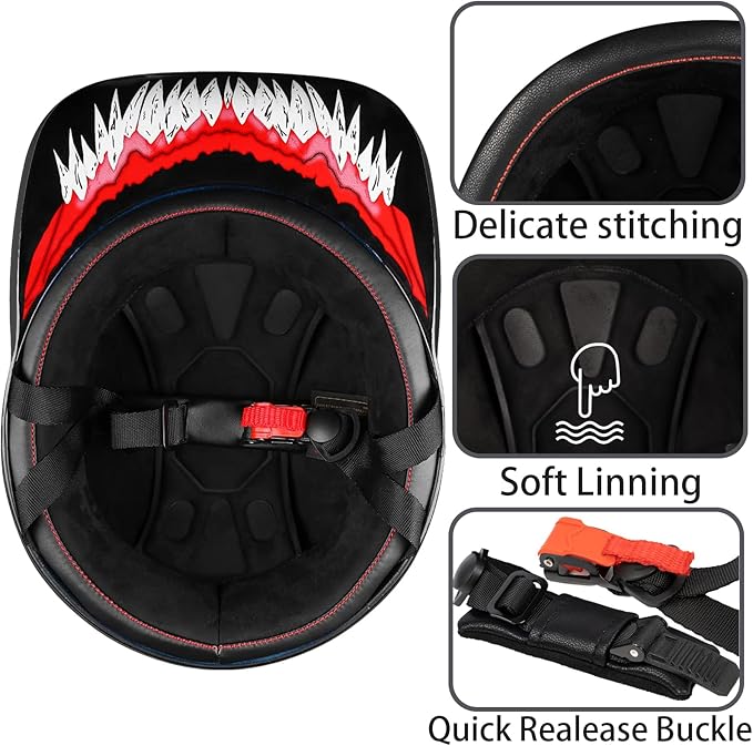 Baseball Style Cap Retro Motorcycle Helmet Unisex-Adult - DOT Approved