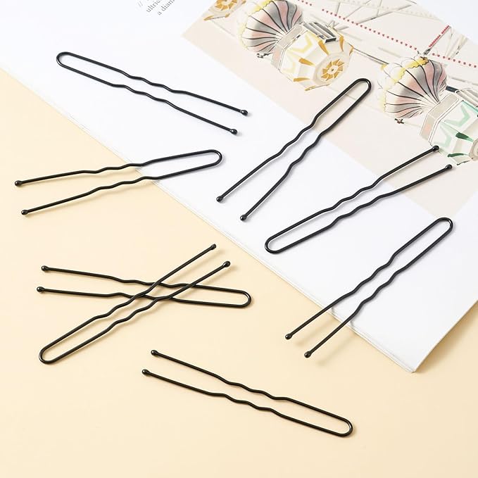 200 Pcs 2.4 Inch U-Shaped Bobby Pins Black Metal Hair Pins Hair Accessories for Women Stylists Hair Sticks Girl