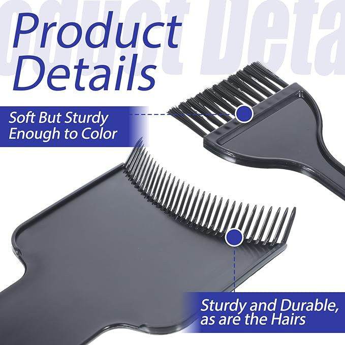 6Pcs Highlighting Board and Highlighting Brush Kit Black Hair Dye Brush Hair Color brush Comb Hairstylist Essentials with Ears Cover for Women Men Hair Dye Salon Home Tools Accessories Must Haves