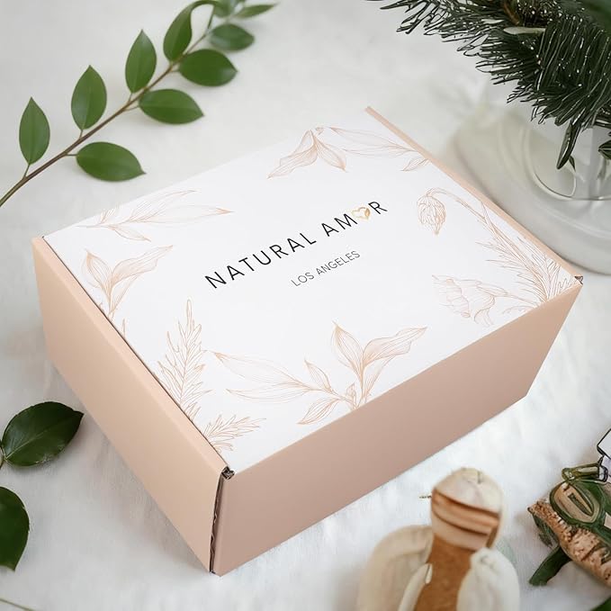Natural Amor 8-Piece Spa Gift Set with Blanket – Self-Care Box with Lavender Body Butter, Soap, Candle – Blanket with Grey Ribbon Gift for Women, Birthday, Holiday