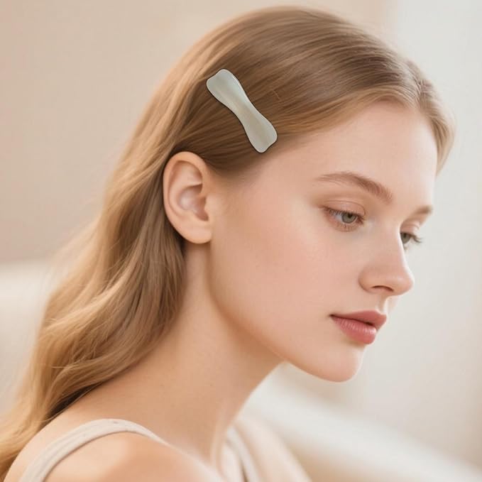 French Barrette Hair Clips，Acetate material ，Handmade，For Thick And Thin Hair, Medium-Sized Classic Hair Clips，Strong grip girls hair clips, Non-slip and durable hair accessories for girls (white2)