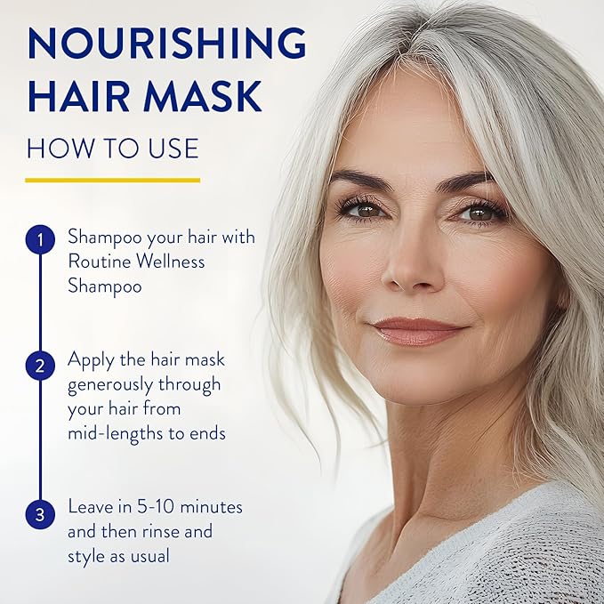 Routine Wellness Deep Conditioning Hair Mask - Bring Dry, Damaged Hair Back to Life – Hydrating Repair Treatment that Moisturizes, Strengthens & Adds Volume - Unscented 8oz