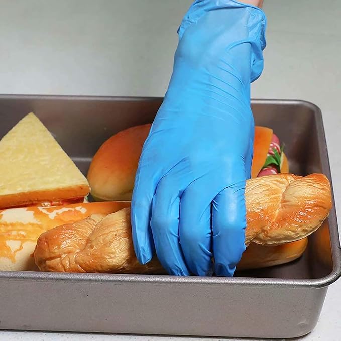 Disposable Gloves Extra Large, XL Nitrile and Vinyl Blend Material Gloves, Latex Free, 4 Mil,1000 Pc. Food Grade Glove for Cleaning, Food Prep, Hair Dye, Tattoo, Blue