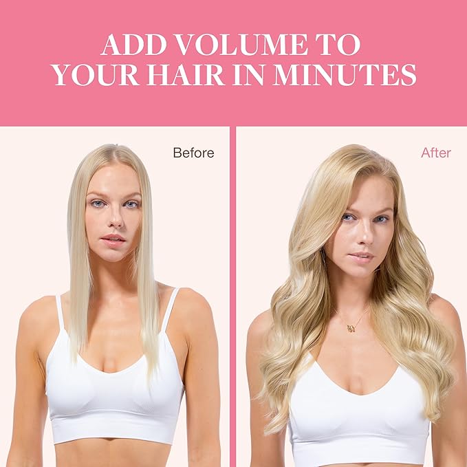 GOO GOO Clip in Hair Extensions Real Human Hair, Remy Human Hair Extensions Clip ins for Women, Natural Human Hair, 24inch 160g 7Pcs, 18A/613A Dark Blonde Highlighted Bleach Blonde