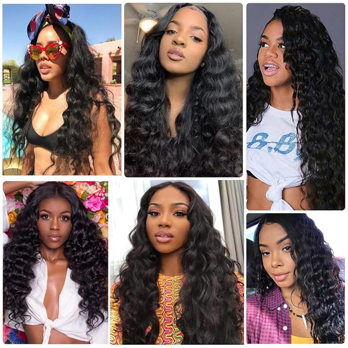30 32 34 Inch Human Hair Bundles Color 1B Kinky Curly Bundles Niegmeag Peruvian Virgin Remy Hair Extensions Double Weft Soft and Silky Natural Black Curly Bundle Hair Weave