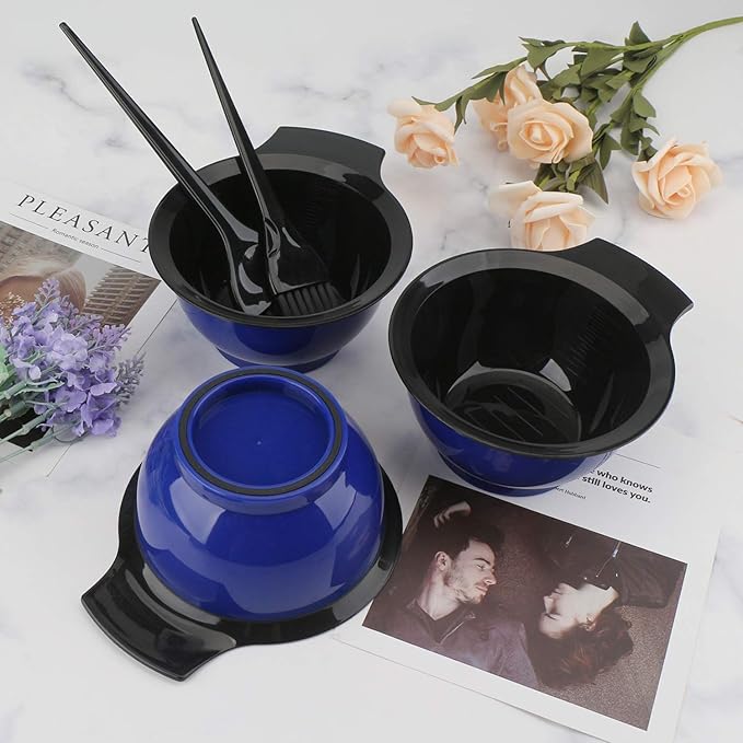 Segbeauty Hair Coloring Mix Bowls, 3pcs Coloring Mixing Tint Bowl, Plastic Hair Dye Bowls Hair Tint Kit for Hair Color Mix for Barber Hairdresser Salon and Home Use
