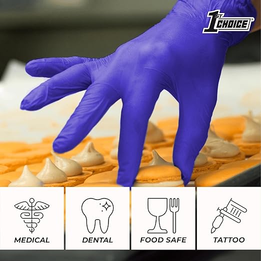 1st Choice Nitrile Disposable Gloves, 3 Mil, Indigo, Case of 1000 Small Gloves, Disposable Latex Free Nitrile Medical Gloves
