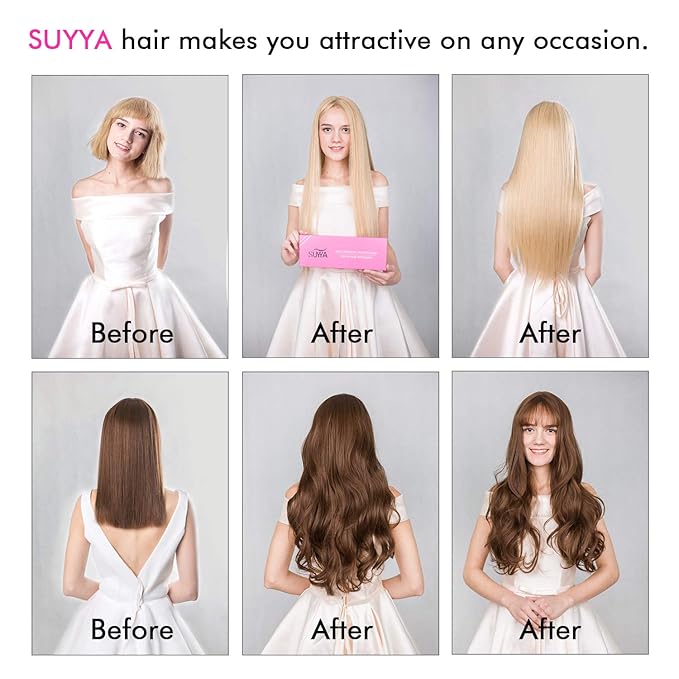 SUYYA Tape in Hair Extensions 100% Remy Human Hair 20 inches 20pcs 50g/pack Straight Seamless Skin Weft Tape in Human Hair Extensions(20Inch #8 Light Brown)