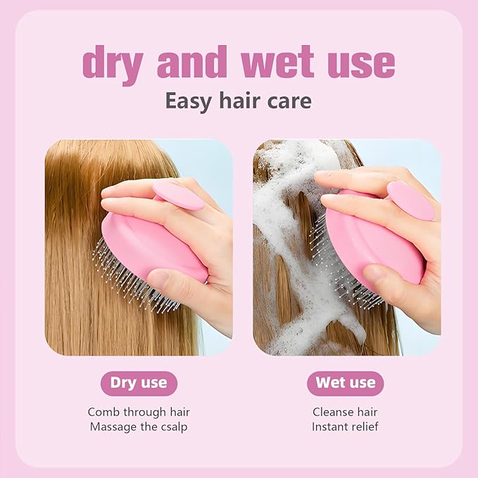 Portable Travel Scalp Cleansing Brush - Dual-Use Dry/Wet Exfoliator Removes Dandruff&Buildup,Suitable for Both Men&Women.Blue