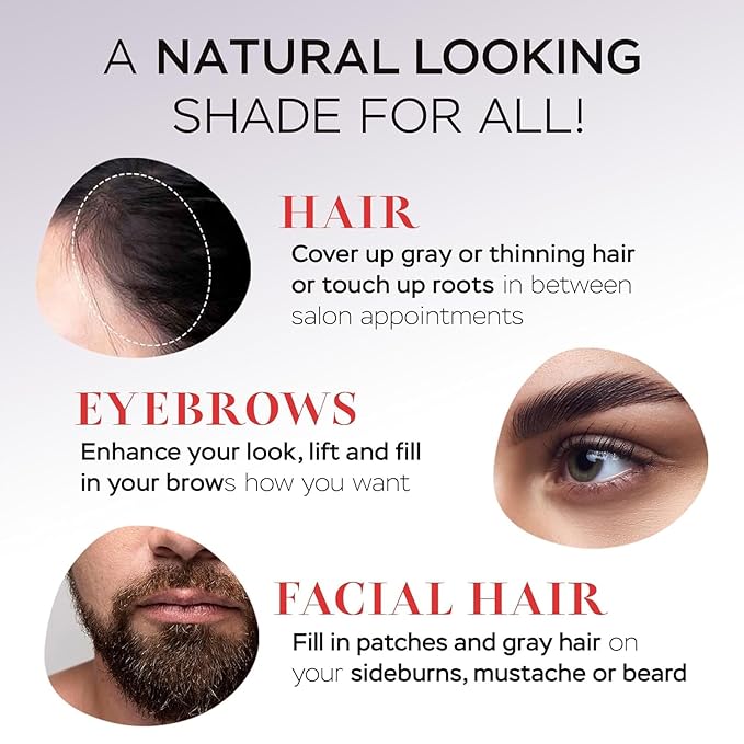 Got? Roots - Root Touch Up Hair Color, Brow, Beard, Hairline & Bald Spot Concealing Powder - Gray Root Coverage for Women & Men - 0.14 OZ Tub (Dark Brown, Pack of 2)