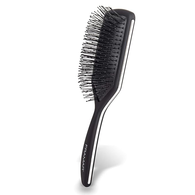 FRAMAR Black Paddle Hair Brush For Women – Wet Paddle Brush Detangler For Thick Hair Brushes For Women, Hairbrush – Reduces Breakage