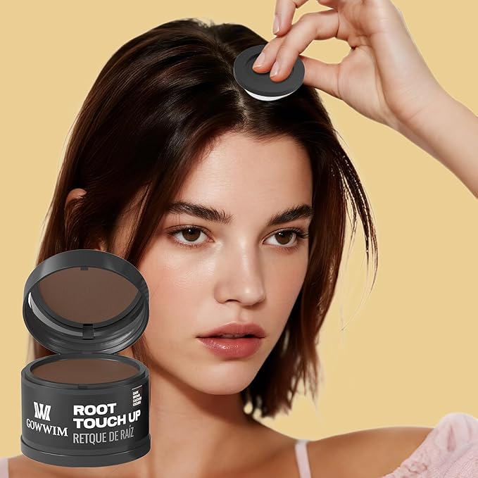 Gowwim Root Touch up Powder, Instantly Gray Hair Cover up Hairline Powder for Women & Men Waterproof and Sweatproof Root Cover Up Long-Lasting for Thinning & Loss Hair (Medium Blonde1, 4g)
