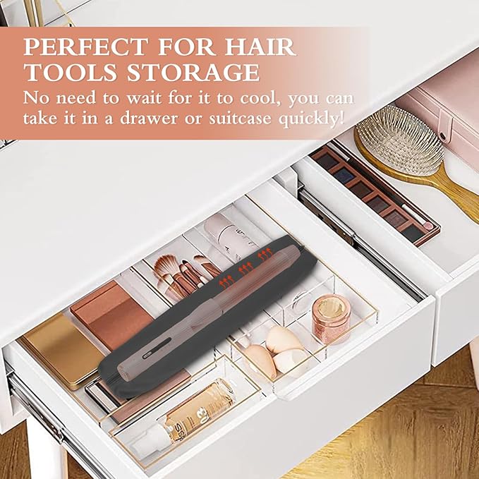 Professional Hot Hair Tools Organizer Bag Portable Travel Heat Resistant Storage Case Pouch for Curling Irons, Flat Irons, Hair Straightener and Styling Tools(17.7" x 3.2"x 3.2")