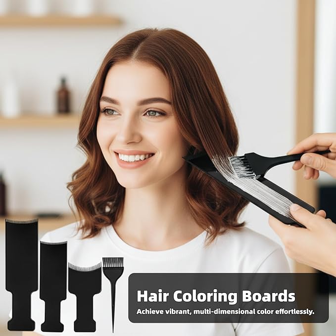 8 PCS Hair Highlighting Kit, Balayage Boards with Teeth and Hair Dye Brush, Hair Bleach & Color Tools Set with Gloves, Ear Covers, Cape, and Shawl, Professional Highlight Kit for Salon
