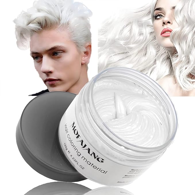 Temporary Hair Color Spray, Natural Hair Coloring Wax Material Disposable Hair Styling Clay Ash for Cosplay, Party, Masquerade, Halloween