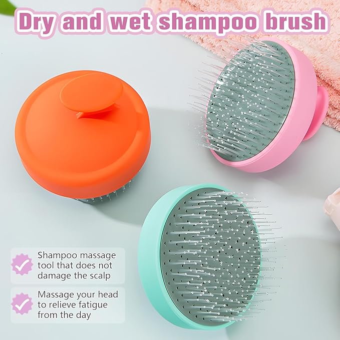 Portable Travel Scalp Cleansing Brush - Dual-Use Dry/Wet Exfoliator Removes Dandruff&Buildup,Suitable for Both Men&Women.Blue