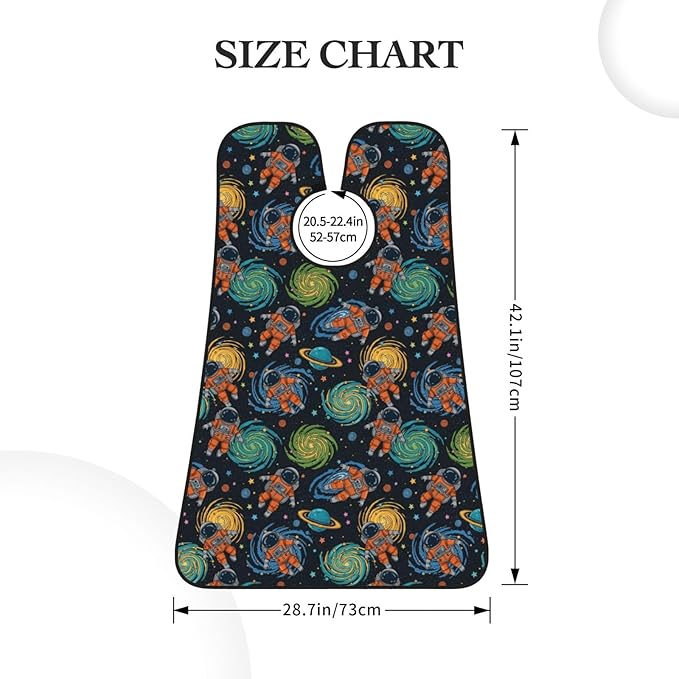 Beard Trimming Catcher Apron, Waterproof Non-Stick Grooming Bib for Shaving, Ideal for Men Dad Father’s Day, Space Funny Astronauts Shave Bib