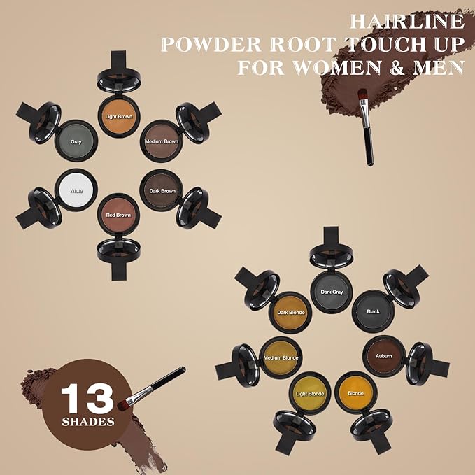 Hairline Shadow Powder, Root Touch Up Powder for Instantly Gray Hair Cover Up, Women Color Root Coverage for Thinning Grey, Mens Roots Concealer for Hair Loss Beard Line, Dark Blonde, #17
