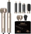 5 in 1 Blow Dryer Brush Set,Hot Air Styler Negative Ion Air Curling Wrap Air Curler, Round Brush Blow Dryer Curling Iron Hair Styling Tools Gift for Dry,Volumize, Straight,Curl,100-120V
