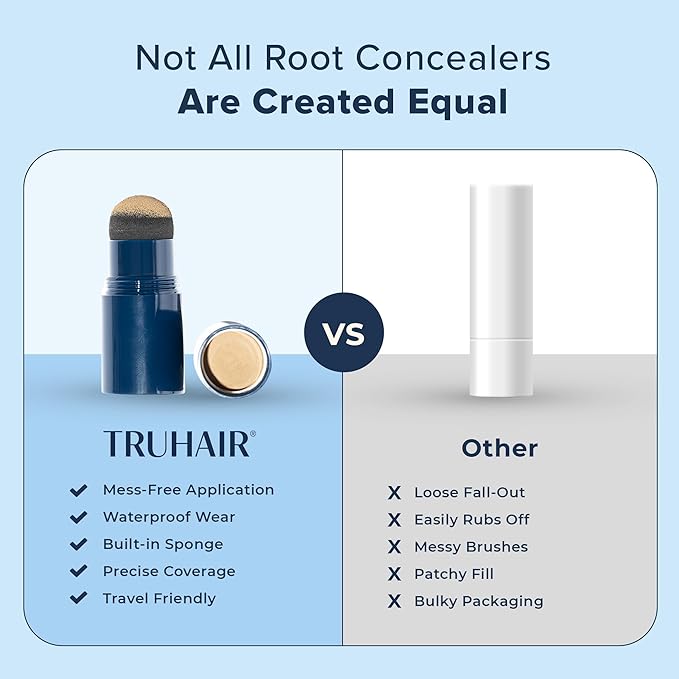 TRUHAIR Jumbo Color & Conceal Waterproof Root Touch Up Hair Color for Gray Hair Coverage - Instant Root Cover Up Hair Powder for Women & Men - Bald Spot Concealing, Hairline Filling (Dark Brown)