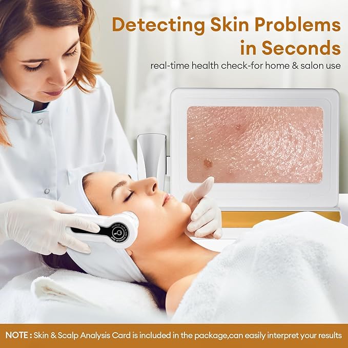 11 Inch HD Screen Scalp Analysis Machine with 50x/200x Lenses, Hair Scalp Analyzer & Microscope for Skin and Hair Follicle, No App Required, for Home & Salon Use