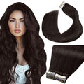 LaaVoo Human Hair Tape in Extensions Darkest Brown Tape in Hair Extensions Real Hair Tape on Hair Extensions Human Hair for Women Seamless 20inch 40pcs 100g