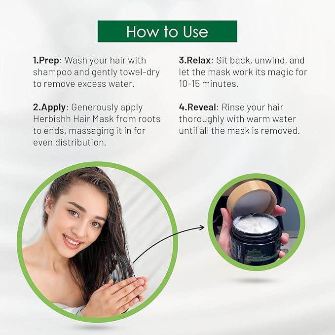 Herbishh Argan Oil & Hair Mask Combo For Deep Conditioning Treatment – Argan Oil for Hair Repair & Frizz Control (30ml) & Argan Hair Mask for Hydration (150ml), Sulfate & Paraben Free