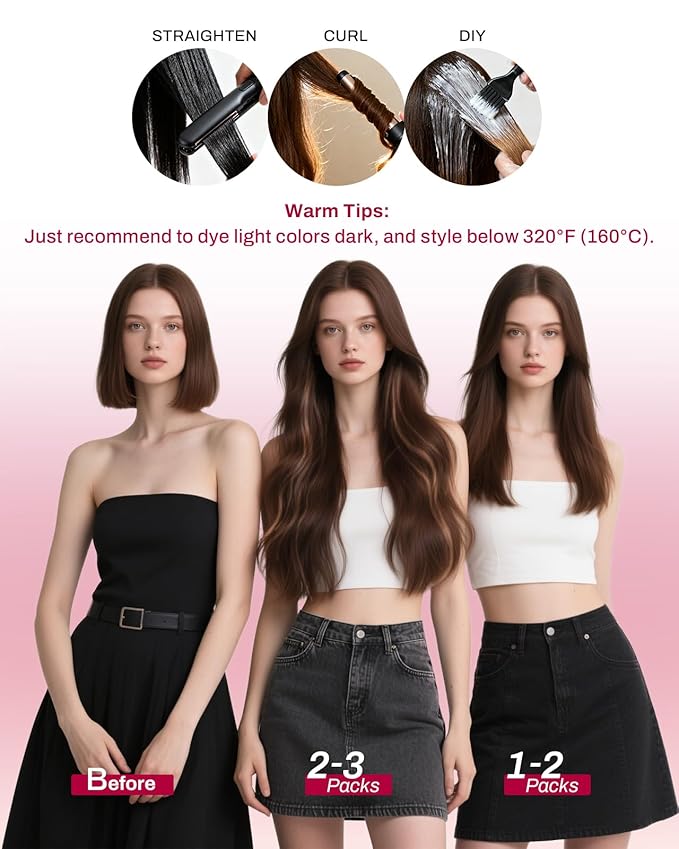 Moresoo 14 inch Clip in Hair Extensions Chocolate Brown Hair Extensions Real Human Hair Clip ins Medium Brown Remy Human Hair for Women Short 80g/5pcs