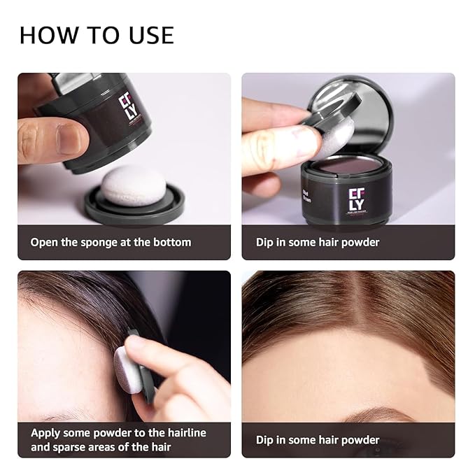 Root Touch Up Hair Color Powder For Concealing Hair Loss and Thinning, Gray Hair Shadow Powder Root Cover Up Hairline Powder For Women Men Eyebrows, Beard Line