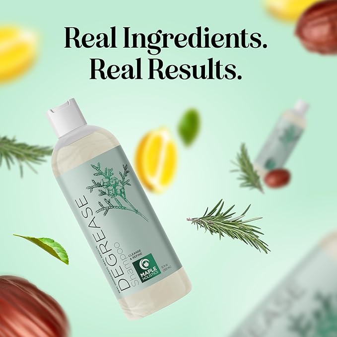 Clarifying Shampoo for Oily Hair and Scalp - Degrease Deep Cleansing Shampoo Build Up Remover with Rosemary Oil for Greasy Hair & Scalp - Vegan Color Safe Sulfate Paraben & Cruelty Free (12 Fl Oz)