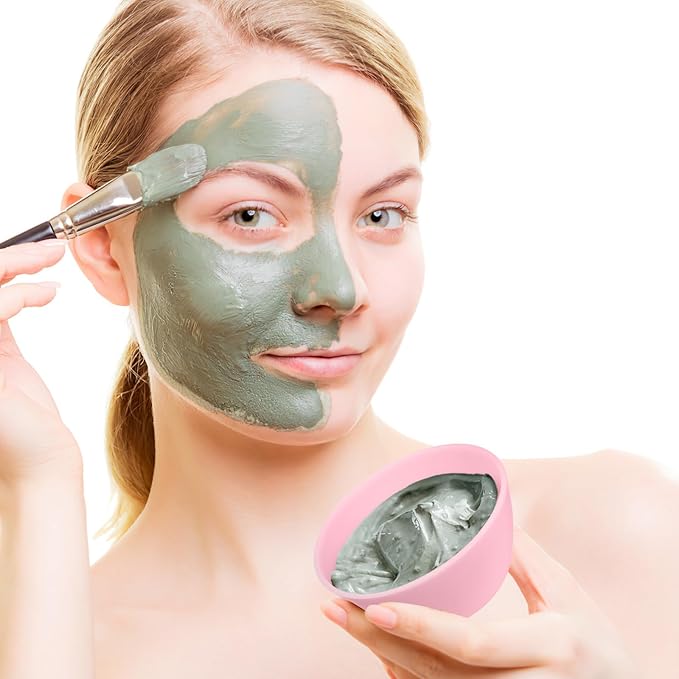 Facial Mask Mixing Bowls, Silicone DIY Face Mask Bowls for Hair Treatments and Oils, Cosmetic Beauty Tool for Home Salon Spa Face Skin Applicator
