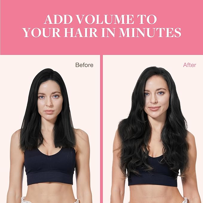 GOO GOO Clip in Hair Extensions Real Human Hair, Remy Human Hair Extensions Clip ins for Women, Natural Human Hair, 20inch 150g 9Pcs, 1 Jet black