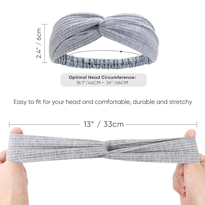 Elastic Knotted Headbands for Women Cloth Head Hair Bands for Women's Hair Non Slip Boho Wrap Twisted Hair Accessories