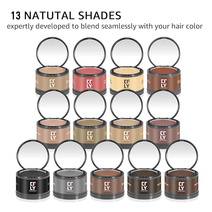 Root Touch Up Hair Color Powder For Concealing Hair Loss and Thinning, Gray Hair Shadow Powder Root Cover Up Hairline Powder For Women Men Eyebrows, Beard Line